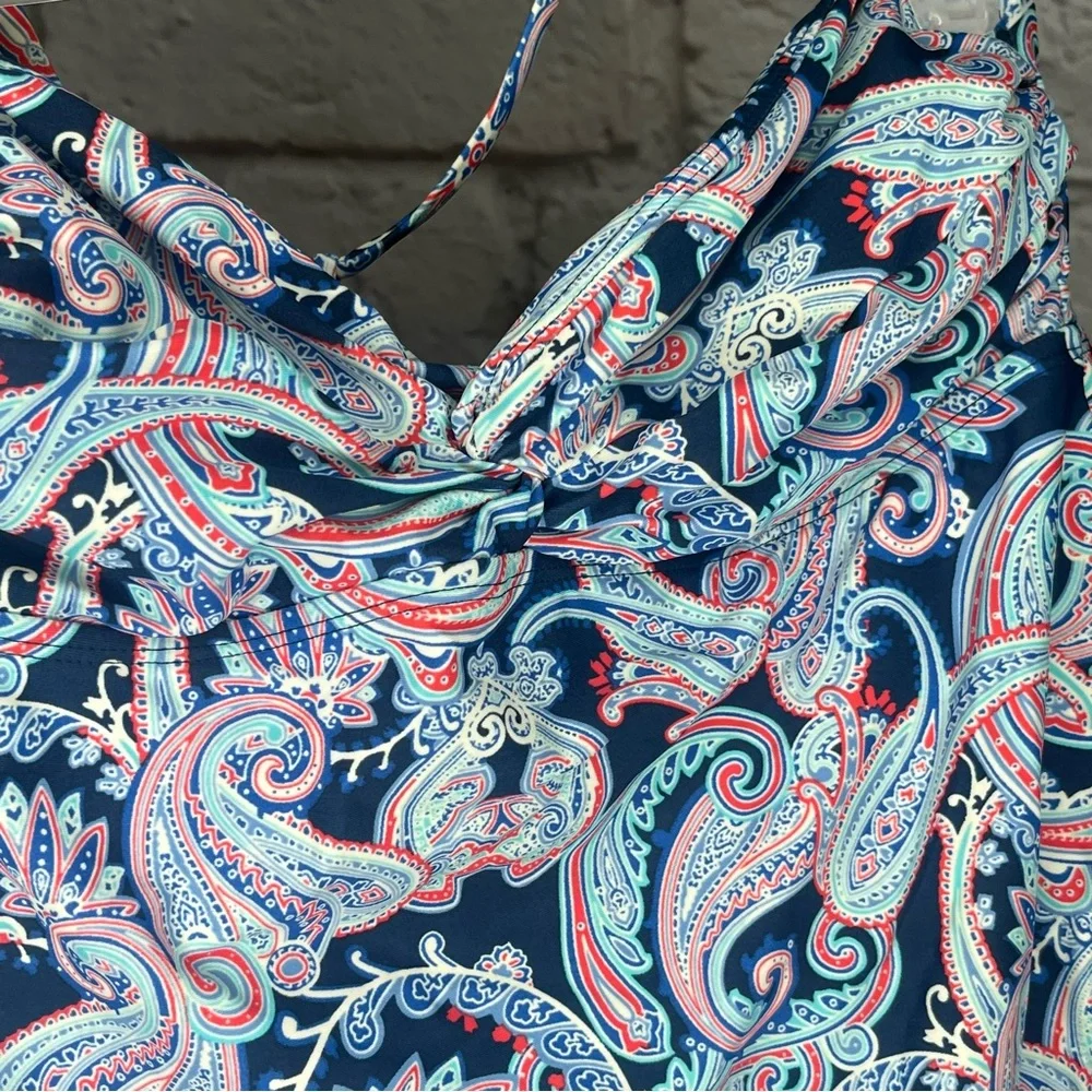Converse Halter Paisley Blue Swim Top Women's‎ Size Large